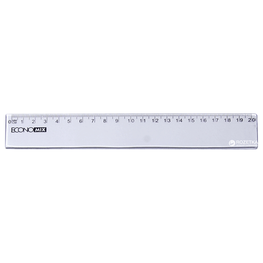 ECONOMIX TRANSPARENT RULER 20CM
