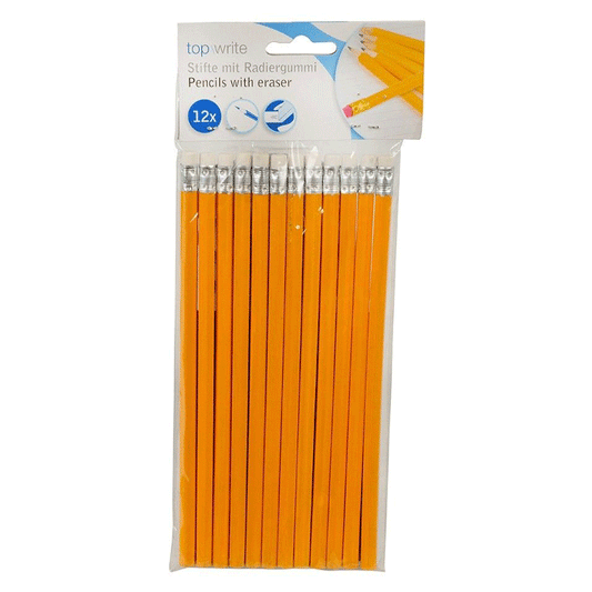 PENCIL & ERASER (12) HB