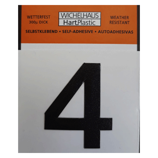 NUMBERS SELF ADHESIVE 3CM NO.4 SILVER