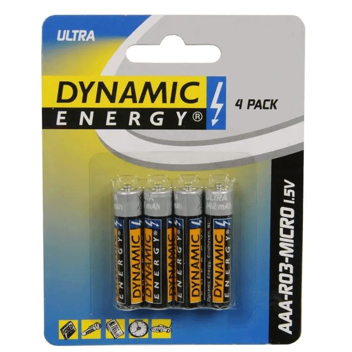 BATT ZINC AAA/R03 142MAH 4PC