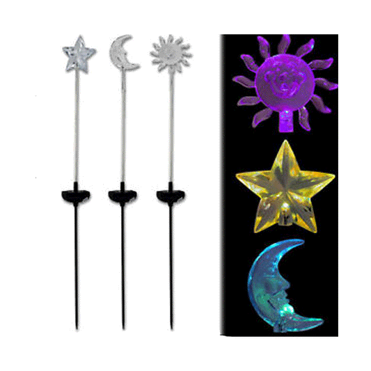 SOLAR LIGHT STAKE 60X8X8CM 3AS 24 2,25 OUTDOOR  DSPL SUN MOON STAR