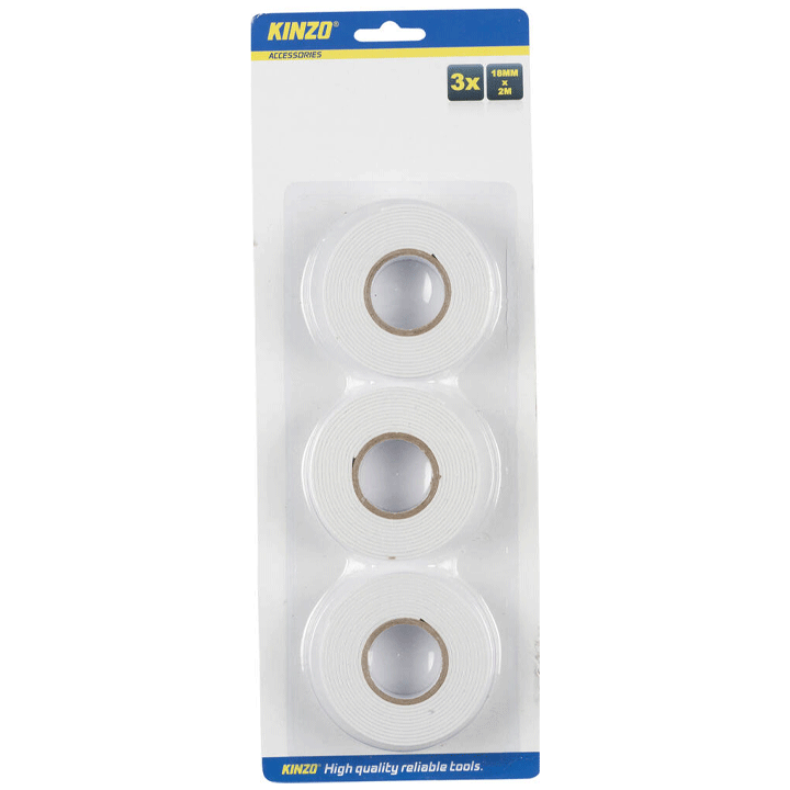 TAPE DOUBLE 3PCS 18MM 2M KINZO BL