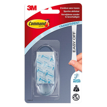 3M COMMAND LARGE HOOK 1PCS 1.8KG CLEAR