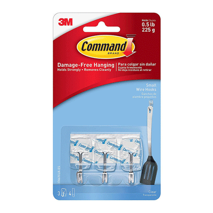 3M COMMAND SMALL WIRE HOOKS 3PCS 225GR CLEAR