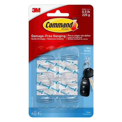 3M COMMAND ΜΙΝΙ ΓΑΝΤΖΟΙ 6 ΤΕΜΑΧΙΑ 225GR ΔΙΑΦΑΝΟΙ