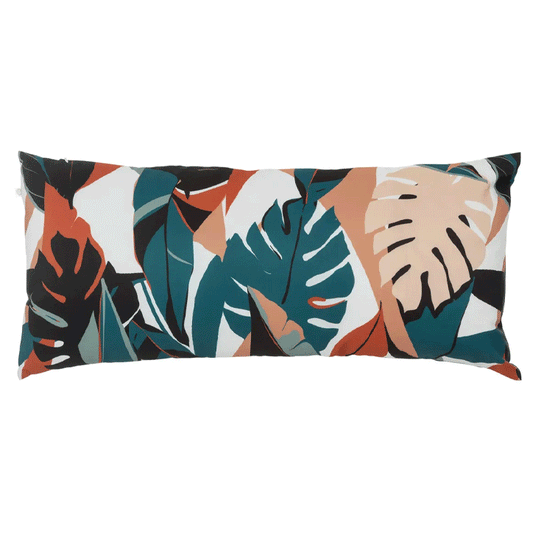 CUSH OUTDR PRINT LEAF 35X75