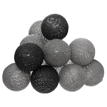 BATTERY OPERATED LED GARLAND 10 BALLS SMOKY D6CM