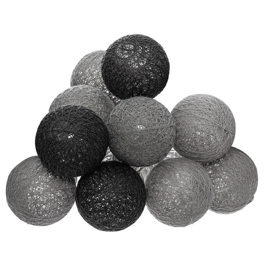 BATTERY OPERATED LED GARLAND 10 BALLS SMOKY D6CM