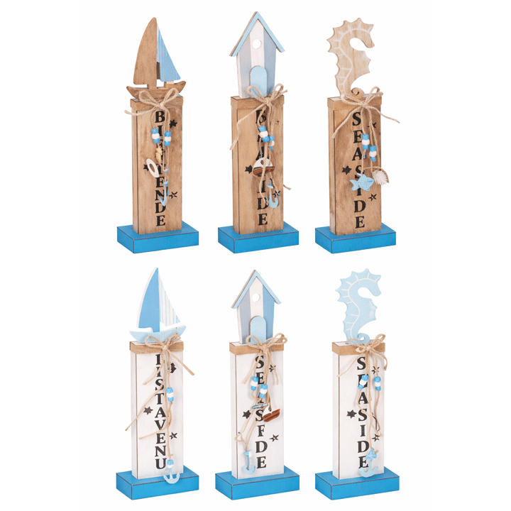 DECO STAND LED 11X42,5CM 4ASS 24 2,09 WOOD EXCL. 2XAA