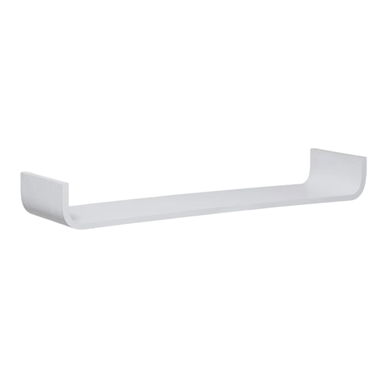 WHT 80CM CURVED SHELF FIXY