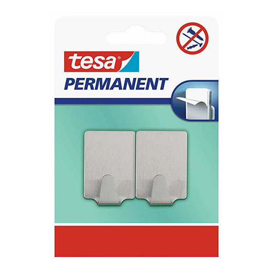 TESA 2PCS HOOK METAL RECTANGULAR