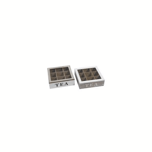 TEA BOX 24X24X7,5CM MDF 9SECTIONS 2ASS BC