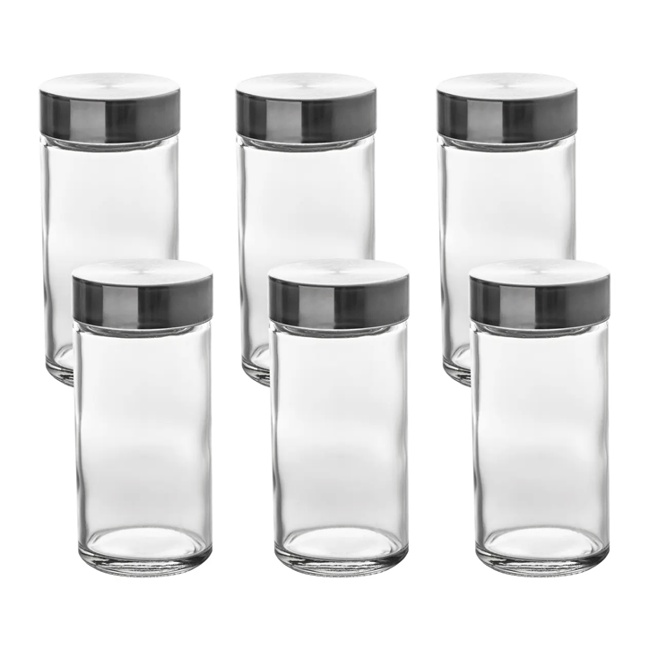 LOT SPICE JAR X6 GLAS STRAIGHT