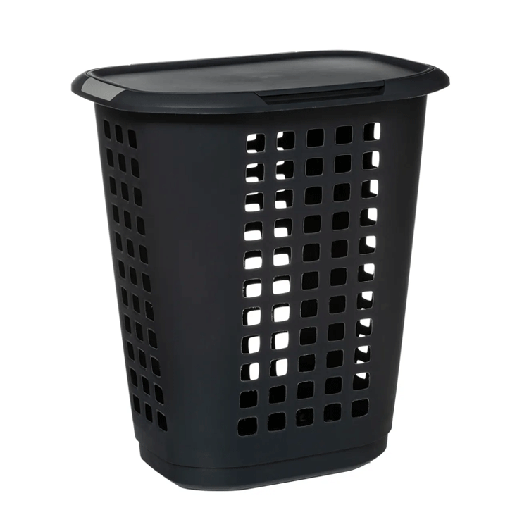 63L HUGGER LDRY HAMPER+LID GREY