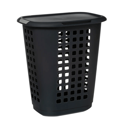 63L HUGGER LDRY HAMPER+LID GREY