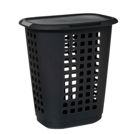 63L HUGGER LDRY HAMPER+LID GREY