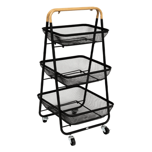 3TRS BK MET+WOOD TROLLEY MAYAJ
