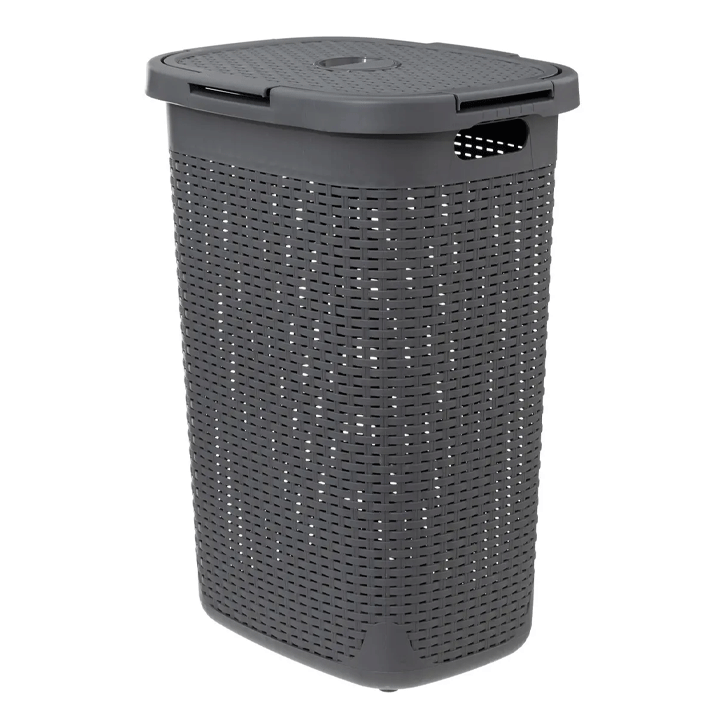 DARK GREY BASKET 60L RATTAN