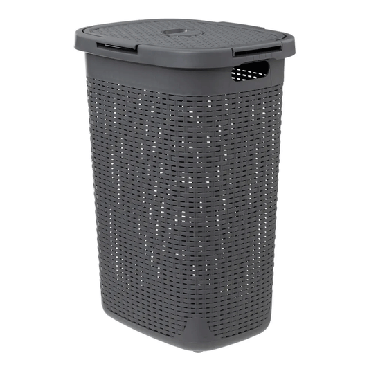 DARK GREY BASKET 60L RATTAN