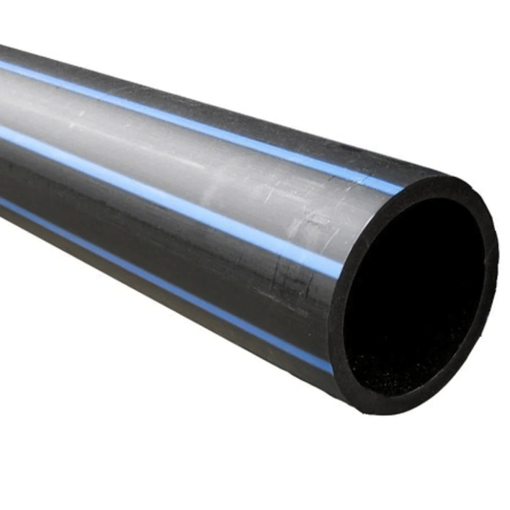 PIPE LDPE 1/2"X50M LR1972/9BAR WITH BLUE STRIPES