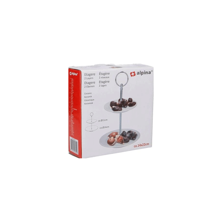 ETAGERE 2LAYERS D11/D14XH25CM 24 2,50 2ASS DSG CE/IRON ALPINA CB 360G