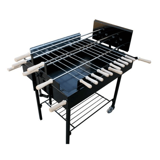 BBQ GRILL LIFT MECHANISM S/STEEL COMPL. 5 SOUVLA SKEWERS