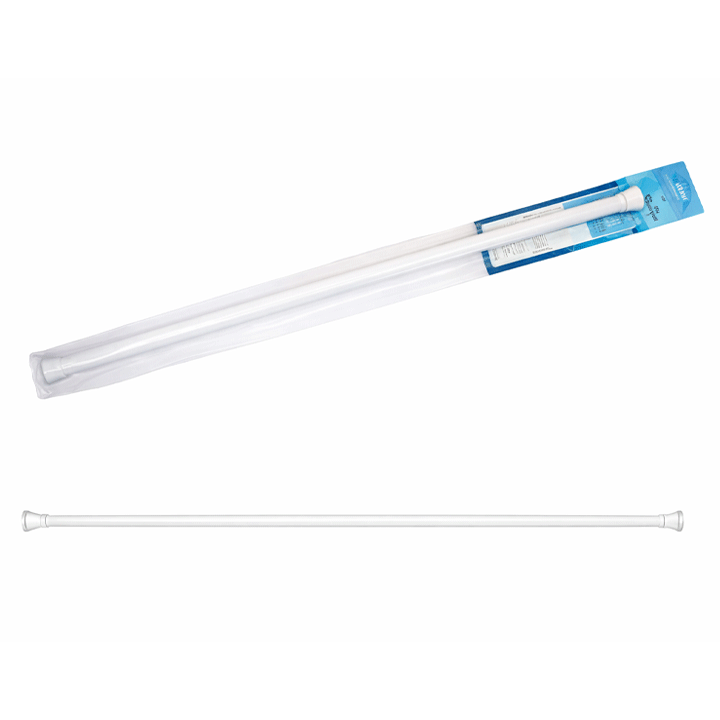 SHOWER CURTAIN ROD WHITE 125-225 RAVELLI