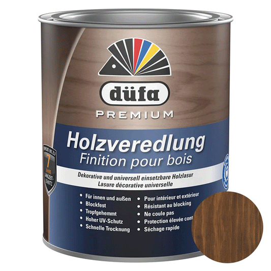 WOOD VARNISH WALNUT 750ML DUFA [WATER BASED]