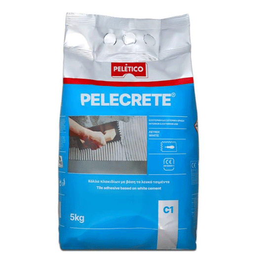 PELECRETE TILE ADHESIVE WHITE C1 5KG