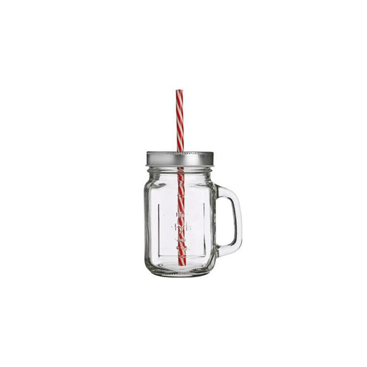LEMONADE MASON JAR + STRAW 45CL