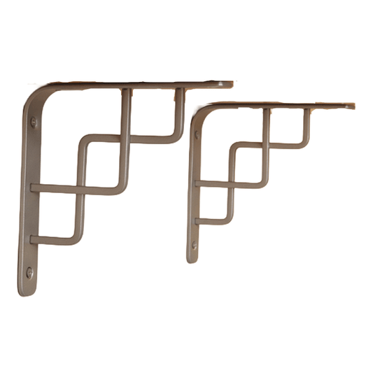 BRACKET SHELF DECO SQUARE STAIR ARGT MATT 195MM