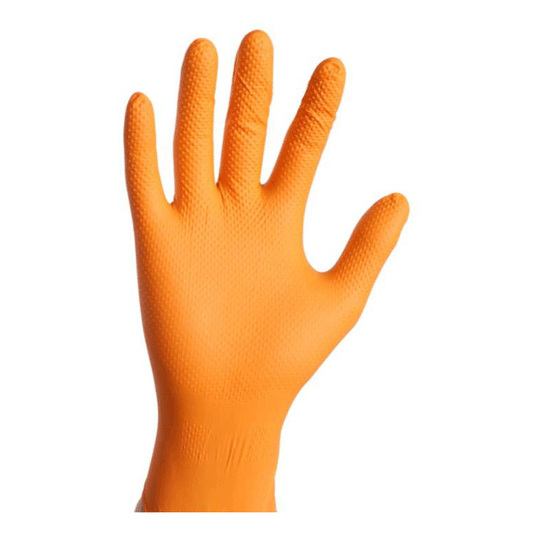 POWER GLOVES NITRILE ORANGE (XL) 50PCS