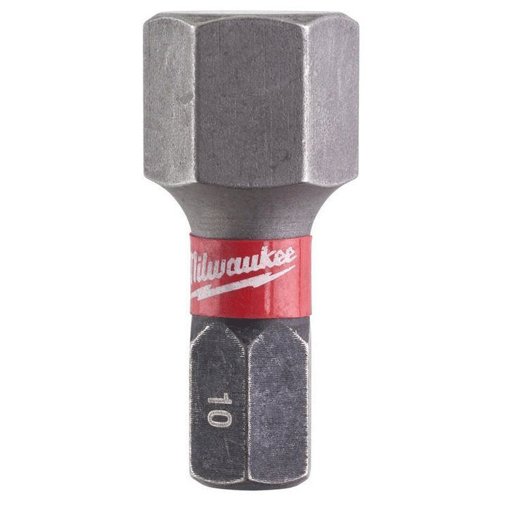MILWAUKEE 10MM X 25MM HEX SHOCKWAVE BIT 2PCS