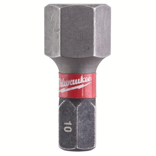 MILWAUKEE 10MM X 25MM HEX SHOCKWAVE BIT 2PCS