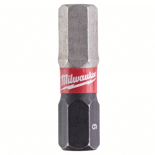 MILWAUKEE 6MM X 25MM HEX SHOCKWAVE BIT 2PCS
