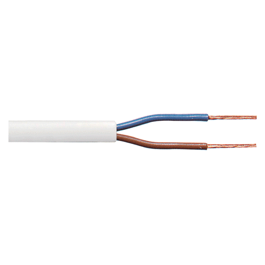 CABLE WIRE PVC WHITE OVAL 2X0.75