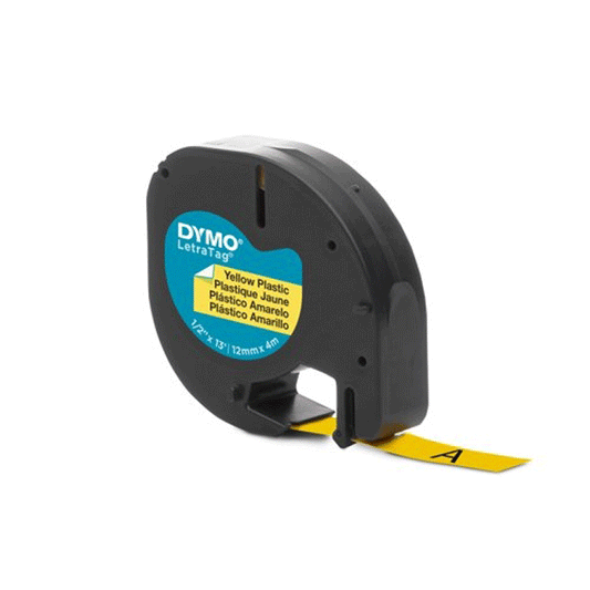 DYMO LETR.TAPES 12MMX4M YLW 91202