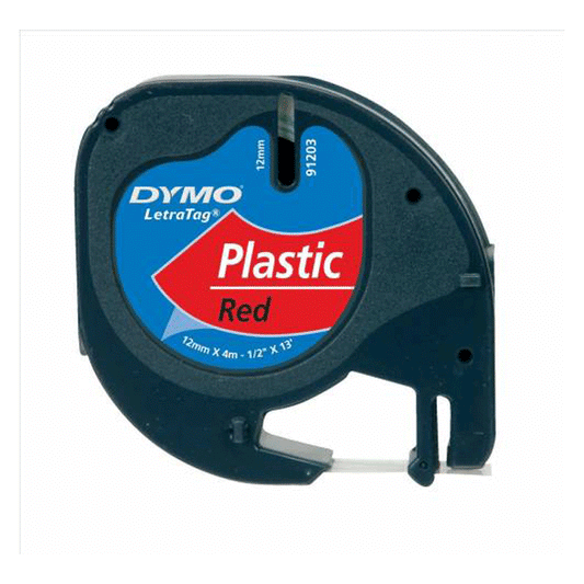 DYMO LETR.TAPES 12MMX4M RED 91203