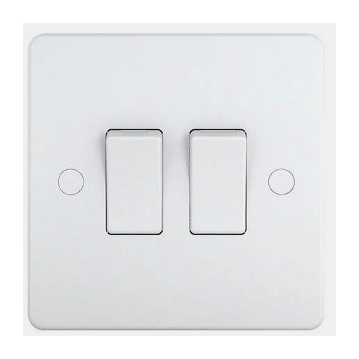 FLAT SWITCH 10A 2GANG 2WAY WHITE