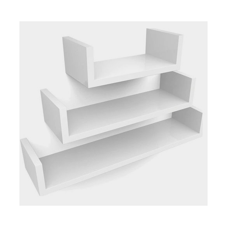 SHELF U 60X15X10CM LACQUERED WHITE