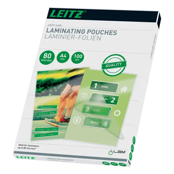 LEITZ A4 POUCHES 80MI P100 33818
