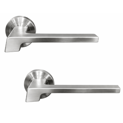 DOOR HANDLES Z01 A397 SATIN NICKEL (ROUND BASE)