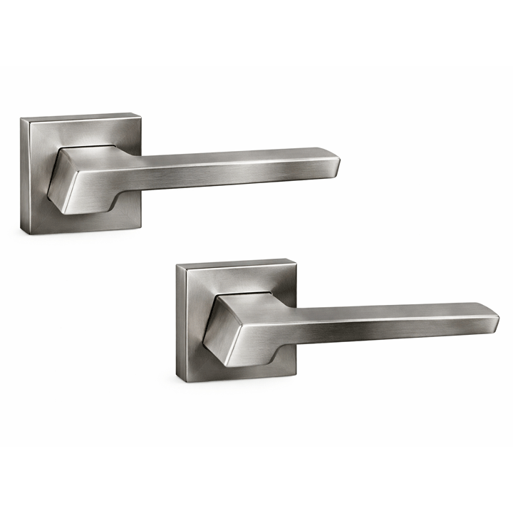 DOOR HANDLES Z22 A133 SATIN NICKEL (SQUARE BASE)