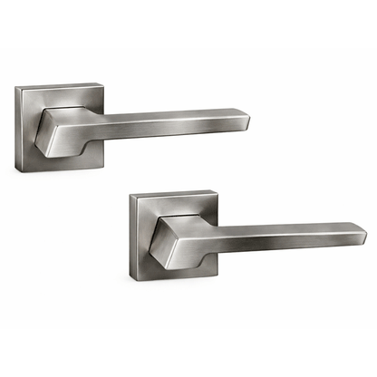 DOOR HANDLES Z22 A133 SATIN NICKEL (SQUARE BASE)