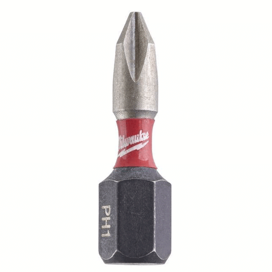 MILWAUKEE PH 1 x 25mm SHOCKWAVE BIT 2PCS
