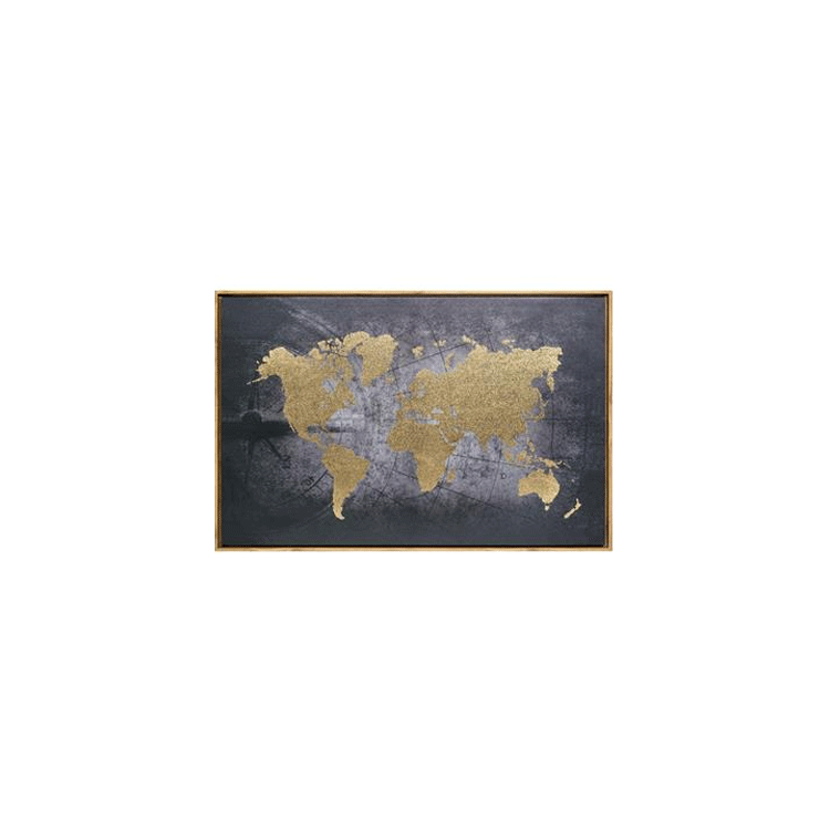 WORLD FRAME FOIL CANVAS 58X88