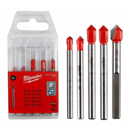 MILWAUKEE GLASS+TILE DRILL BIT SET 5PCS