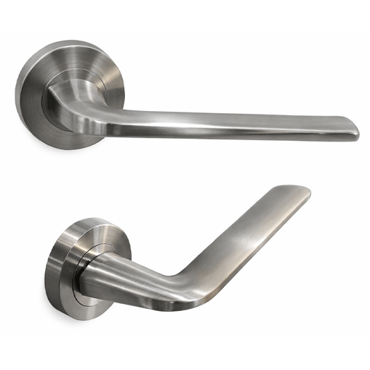 ECO LINE DOOR HANDLES  01 A68 SATIN NICKEL (ROUND BASE)