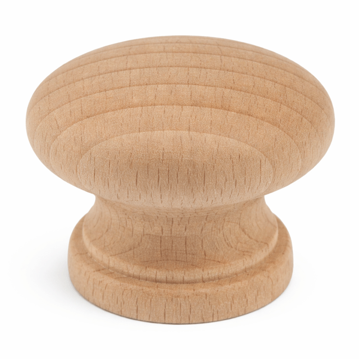 CABINET KNOB BEECH UNVARNISHED 35MM