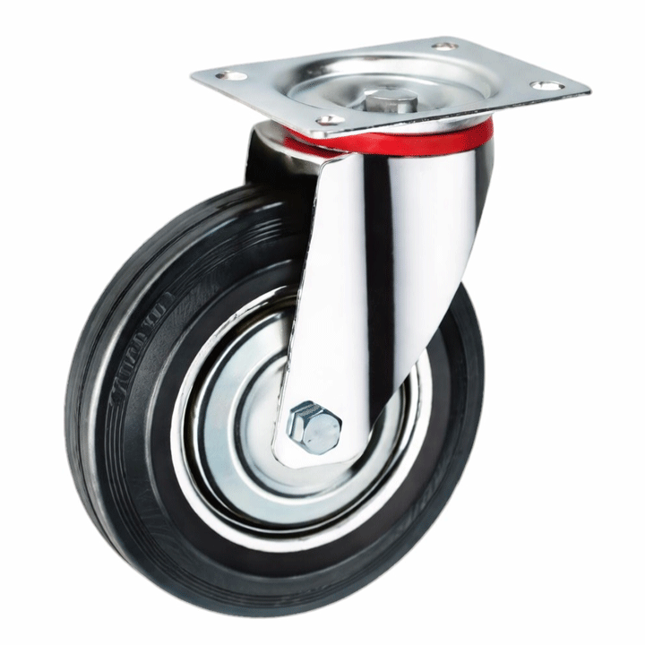 CASTER WHEEL RUBBER FLANGE 100MM